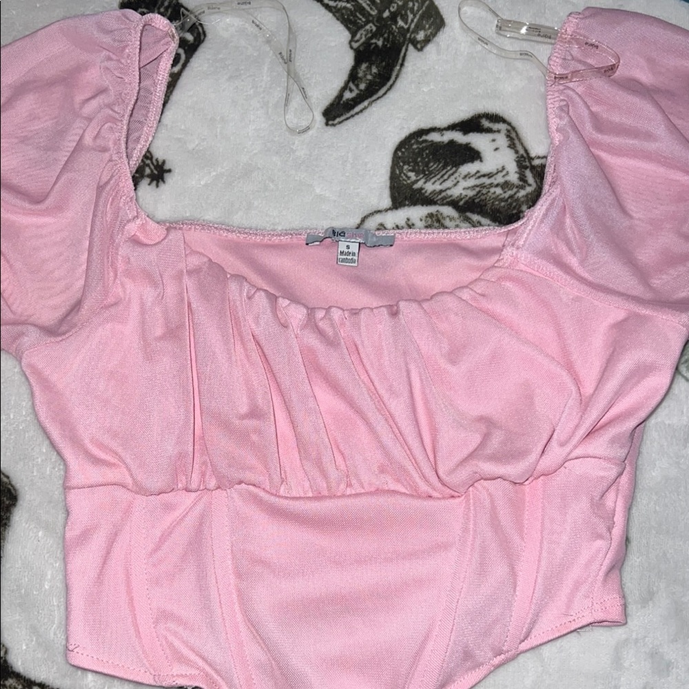 Pink Puff Sleeve Top